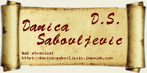 Danica Sabovljević vizit kartica